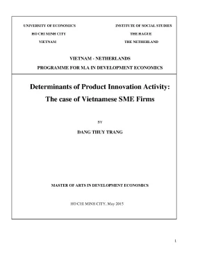 Luận văn thạc sĩ determinants of product innovation activity the case of vietnamese sme firms