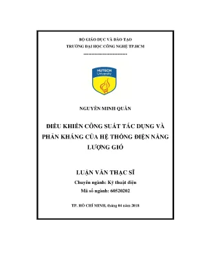 Luận văn thạc sĩ điều khiển công suất tác dụng và phản kháng của hệ thống điện năng lượng gió