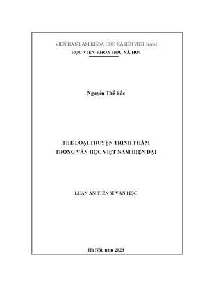 Luận án tiến sĩ thể loại truyện trinh thám trong văn học việt nam hiện đại