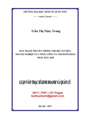 Luận văn thạc sĩ kinh doanh và quản lý đẩy mạnh truyền thông nội bộ văn hóa doanh nghiệp của tổng công ty thăm dò khai thác dầu khí