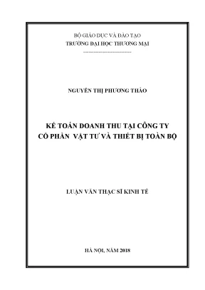 Luận văn thạc sĩ kế toán doanh thu tại công ty cổ phần vật tư và thiết bị toàn bộ