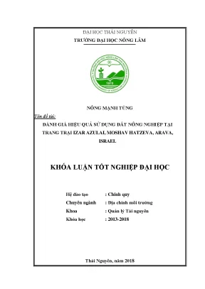 Luận văn đánh giá hiệu quả sử dụng đất nông nghiệp tại trang trại izar azulai moshav hatzeva arava israel