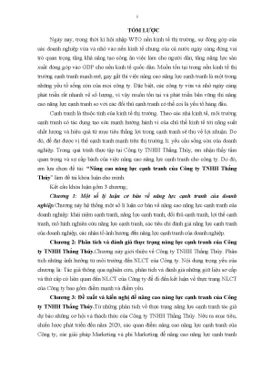Luận văn nâng cao năng lực cạnh tranh của công ty tnhh thắng thủy