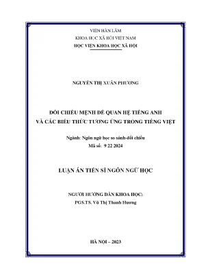 Luận án tiến sĩ đối chiếu mệnh đề quan hệ tiếng anh và các biểu thức tương ứng trong tiếng việt