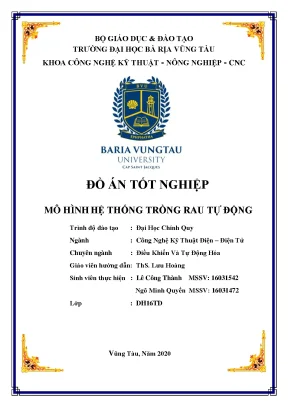 Luận văn thạc sĩ mô hình hệ thống trồng rau tự động