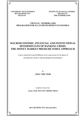 Luận văn thạc sĩ macroeconomic financial and institutional determinants of banking crisis the money market pressure index approach