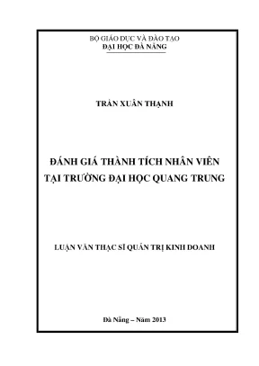 Luận văn thạc sĩ đánh giá thành tích nhân viên tại trường đại học quang trung