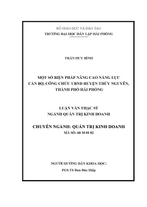 Luận văn một số biện pháp nâng cao năng lực cán bộ công chức ubnd huyện thủy nguyên thành phố hải phòng