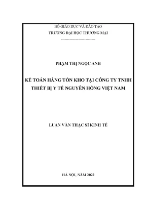 Luận văn kế toán hàng tồn kho tại công ty tnhh thiết bị y tế nguyên hồng việt nam