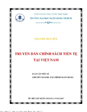 Truyền dẫn chính sách tiền tệ tại việt nam luận án tiến sĩ kinh tế