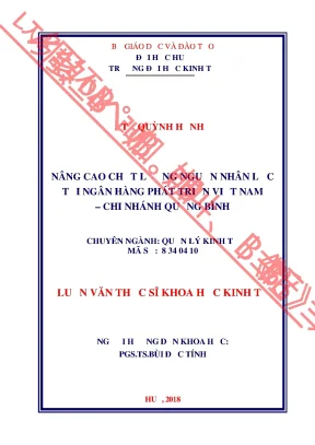 Luận văn thạc sĩ nâng cao chất lượng nguồn nhân lực tại ngân hàng phát triển việt nam chi nhánh quảng bình
