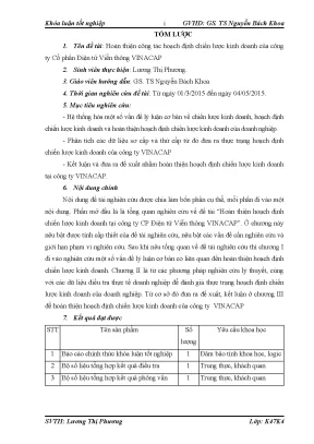 Luận văn hoàn thiện công tác hoạch định chiến lƣợc kinh doanh của công ty cổ phần điện tử vi n thông vinacap