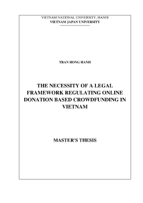 Luận văn thạc sĩ the necessity of a legal framework regulating online donation based crowdfunding in vietnam