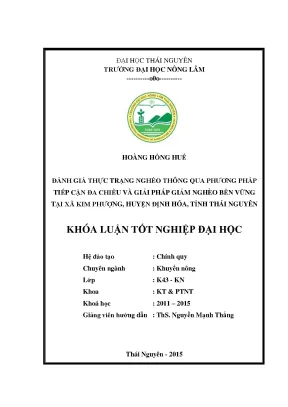 Luận văn đánh giá thực trạng nghèo thông qua phương pháp tiếp cận đa chiều và giải pháp giảm nghèo bền vững tại xã kim phượng huyện định hóa tỉnh thái nguyên