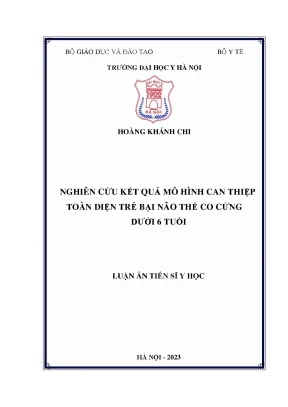 Luận án tiến sĩ nghiên cứu kết quả mô hình can thiệp