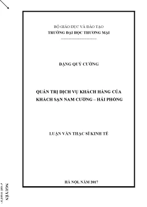 Luận văn quản trị dịch vụ khách hàng của khách sạn nam cường hải phòng