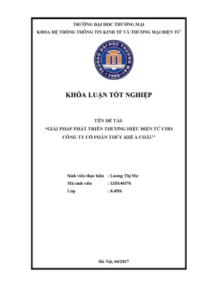 Luận văn giải pháp phát triển thƣơng hiệu điện tử cho công ty cổ phần thủy khí á châu