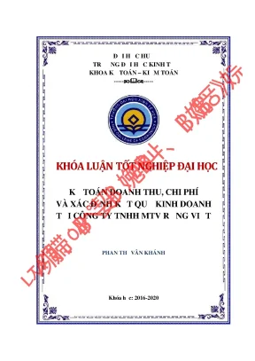 Luận văn thạc sĩ kế toán doanh thu chi phí và xác định kết quả kinh doanh tại công ty tnhh mtv rồng việt