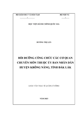 Luận văn thạc sĩ quản lý công bồi dưỡng công chức các cơ quan chuyên môn thuộc ubnd huyện krông năng tỉnh đắk lắk