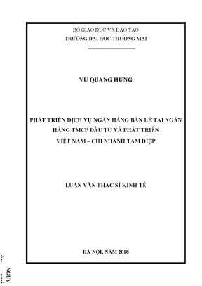 Luận văn phát triển dịch vụ nhbl tại ngân hàng tmcp đầu tƣ và phát triển việt nam cn tam điệp