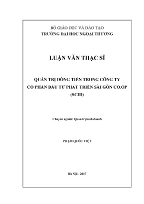 Luận văn thạc sĩ quản trị dòng tiền trong công ty cổ phần đầu tư phát triển sài gòn co op scid