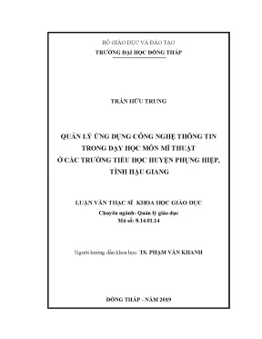 Luận văn quản lý ứng dụng công nghệ thông tin trong dạy học môn mĩ thuật ở các trường tiểu học huyện phụng hiệp tỉnh hậu giang