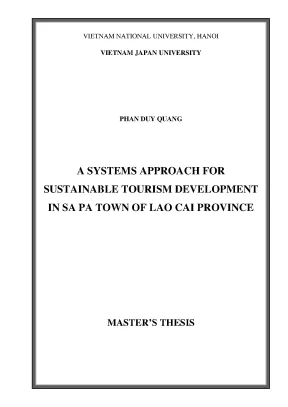 Luận văn thạc sĩ a systems approach for sustainable tourism development in sa pa town of lao cai province
