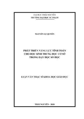 Luận văn thạc sĩ phát triển năng lực tính toán cho học sinh trung học cơ sở trong dạy học số học