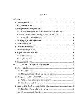 Luận văn di tích và lễ hội đình điều hòa ở thành phố mỹ tho tỉnh tiền giang
