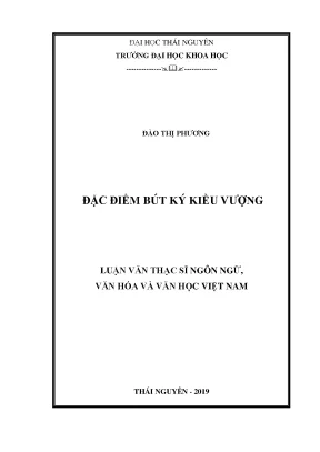 Luận văn thạc sĩ đặc điểm bút ký kiều vượng