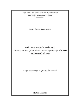 Luận văn thạc sĩ phát triển nguồn nhân lực trong các cơ quan hành chính huyện sóc sơn thành phố hà nội