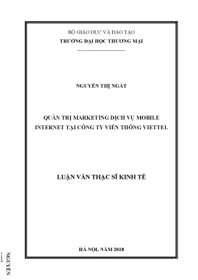 Luận văn quản trị marketing dịch vụ mobile internet tại công ty viễn thông viettel