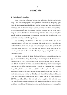 Luận văn thạc sĩ phát triển dịch vụ thẻ thanh toán tại ngân hàng đầu tư và phát triển việt nam chi nhánh sơn la