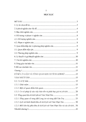 Luận văn bảo tồn và phát huy giá trị khu di tích lịch sử vàm nhựt tảo xã an nhựt tân huyện tân trụ tỉnh long an