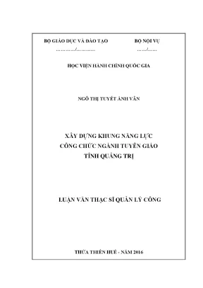Luận văn thạc sĩ xây dựng khung năng lực công chức ngành tuyên giáo tỉnh quảng trị