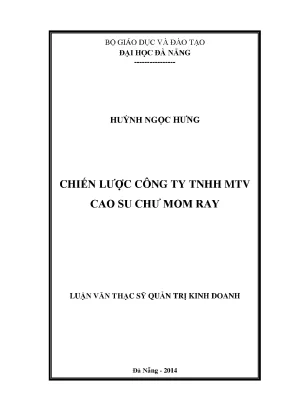 Luận văn thạc sĩ chiến lược công ty tnhh mtv cao su chư mom ray