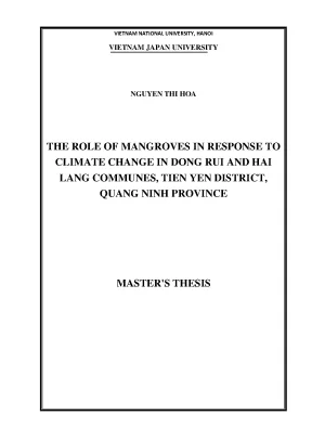 Luận văn thạc sĩ the role of mangroves in response to climate change in dong rui and hai lang communes tien yen district quang ninh province