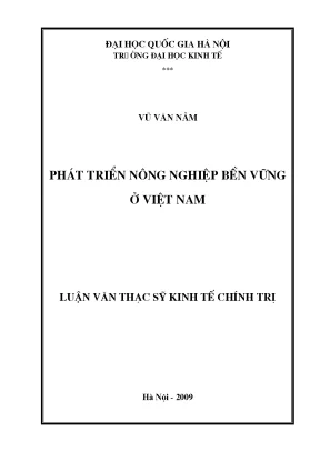 Luận văn thạc sĩ phát triển nông nghiệp bền vững ở việt nam