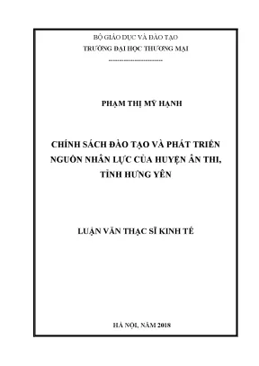 Luận văn chính sách đào tạo và phát triển nguồn nhân lực của huyện ân thi tỉnh hưng yên