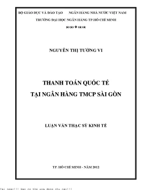 Thanh toán quốc tế tại ngân hàng tmcp sài gòn luận văn thạc sĩ kinh tế