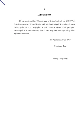 Luận văn thạc sĩ công tác quản lý nhà nước đối với các kcn ở vĩnh phúcthực trạng và giải pháp