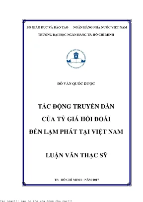 Tác động truyền dẫn của tỷ giá hối đoái đến lạm phát tại việt nam luận văn thạc sĩ kinh tế
