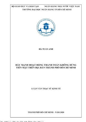 Đẩy mạnh hoạt động thanh toán không dùng tiền mặt trên địa bàn thành phố hồ chí minh luận văn thạc sĩ tài chính ngân hàng
