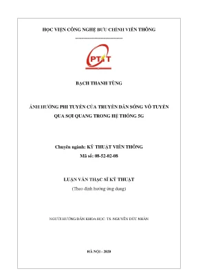 Luận văn thạc sĩ ảnh hưởng phi tuyến của truyền dẫn sóng vô tuyến qua sợi quang trong hệ thống 5g