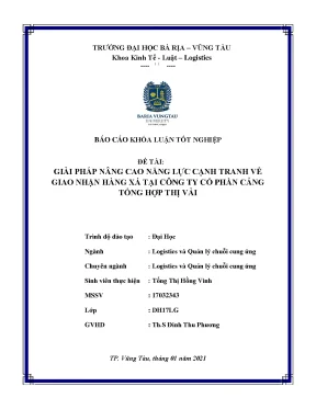 Luận văn thạc sĩ giải pháp nâng cao năng lực cạnh tranh về giao nhận hàng xá tại công ty cổ phần cảng tổng hợp thị vải