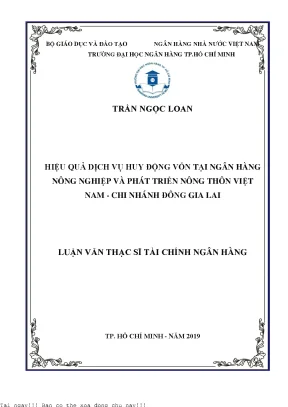 Hiệu quả dịch vụ huy động vốn tại ngân hàng nông nghiệp và phát triển nông thôn việt nam chi nhánh đông gia lai luận văn thạc sĩ tài chính ngân hàng
