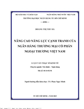 Nâng cao năng lực cạnh tranh của ngân hàng thương mại cổ phần ngoại thương việt nam luận văn thạc sĩ kinh tế