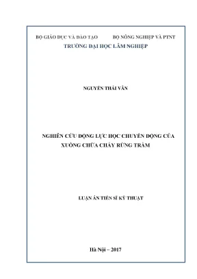 Luận án tiến sĩ kỹ thuật nghiên cứu động lực học chuyển động của xuồng chữa cháy rừng tràm