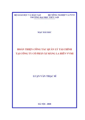 Luận văn hoàn thiện công tác quản lý tài chính tại công ty cổ phần xi măng la hiên vvm