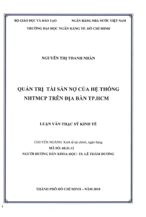 Quản trị tài sản nợ của hệ thống nhtmcp trên địa bàn tp hcm luận văn thạc sĩ kinh tế